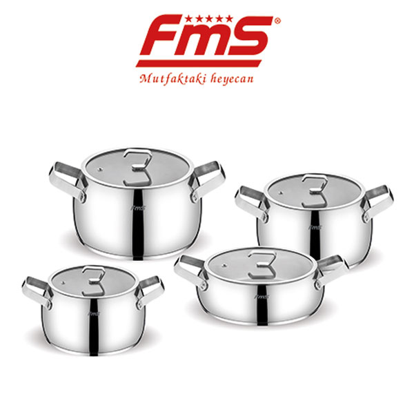 FMS 8 Parça Damla Çelik Tencere Seti