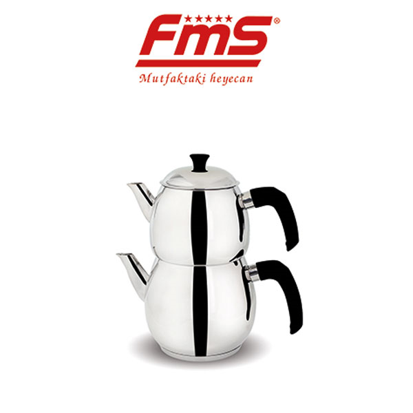 FMS Badem Çelik Çaydanlık Takımı Orta Boy Siyah