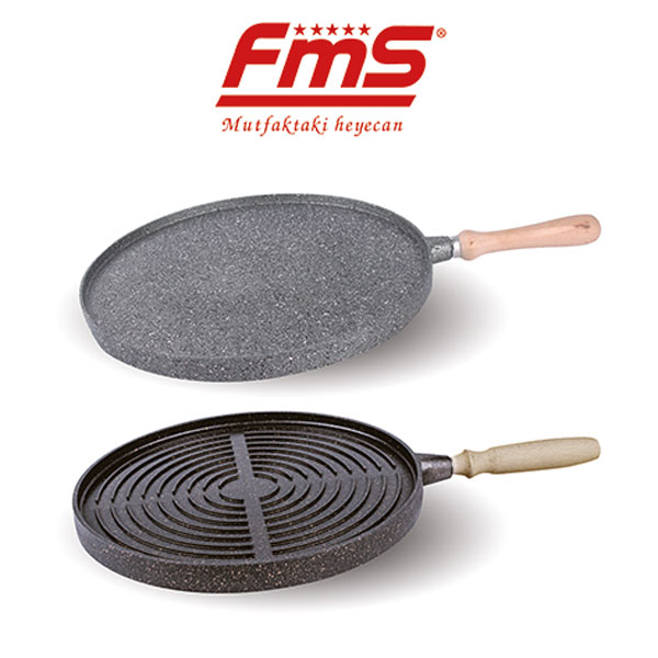 FMS Çift Taraflı Grill ve Gözleme Tava Gri