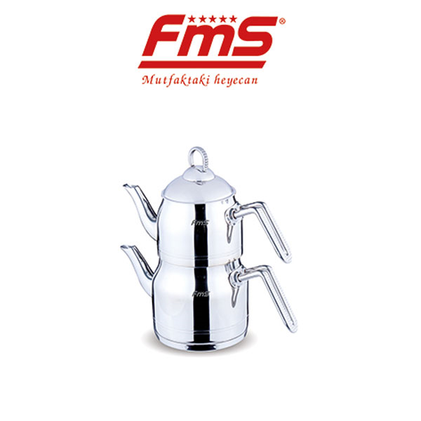 FMS Daisy Çelik Çaydanlık Takımı Midi Metal Kulp