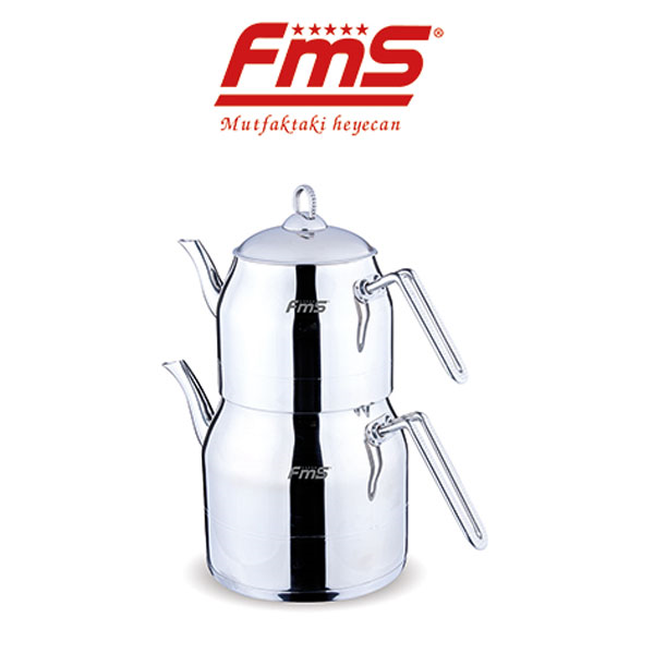 FMS Daisy Çelik Çaydanlık Takımı Orta Boy Metal Kulp