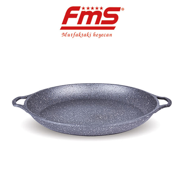 FMS Döküm Gözleme Tava Çift Kulp 36Cm Gri