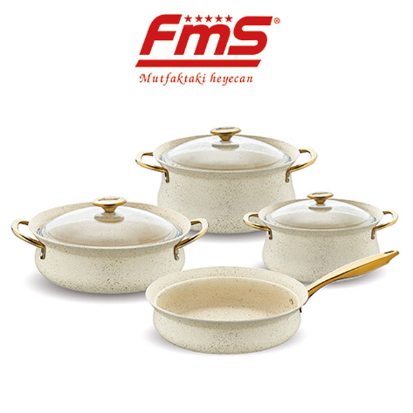FMS Efsane Granit 7 Parça Tencere Seti Gri