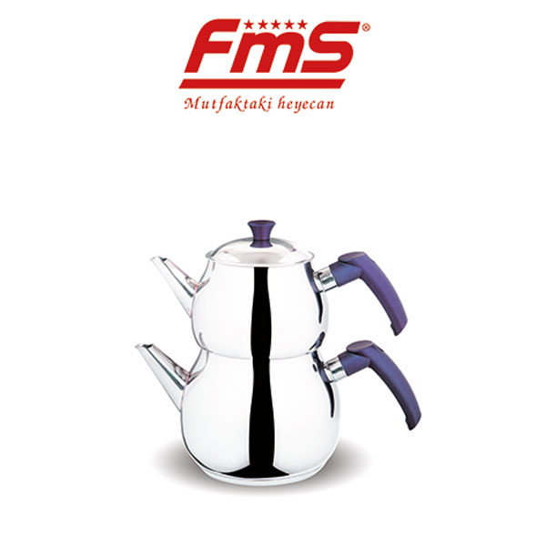 FMS Eko Çelik Çaydanlık Takımı Mor