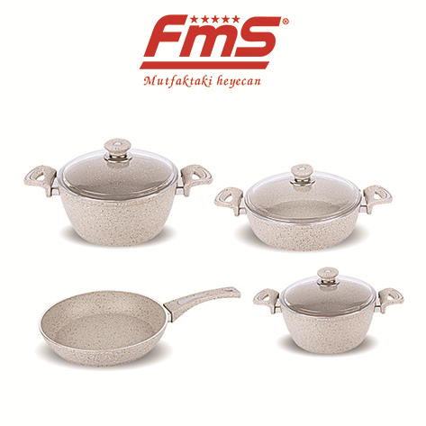 FMS Granit 7 Parça Tencere Seti Bej