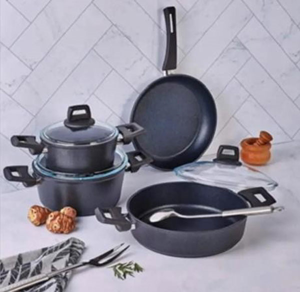 FMS Granit 7 Parça Tencere Seti Gri