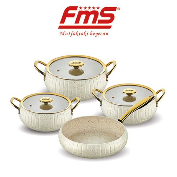 FMS Hare Granit 7 Parça Tencere Seti Bej