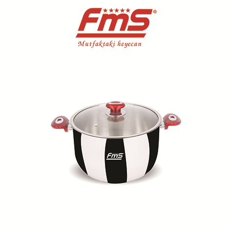 FMS İdeal 20 Cm Çelik Derin Tencere Kırmızı