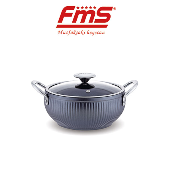 FMS Mercan Granit Derin Tencere 24Cm Gri