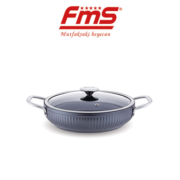 FMS Mercan Granit Kısa Tencere 28Cm Gri