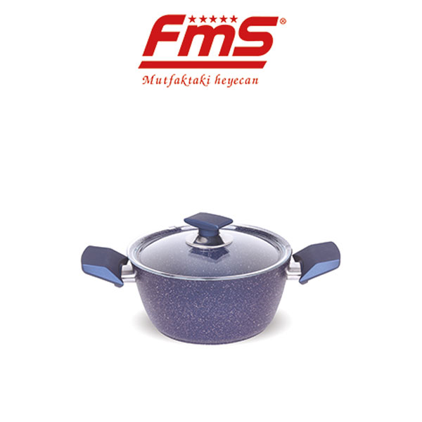 FMS Safir Granit Derin Tencere 24Cm Mavi