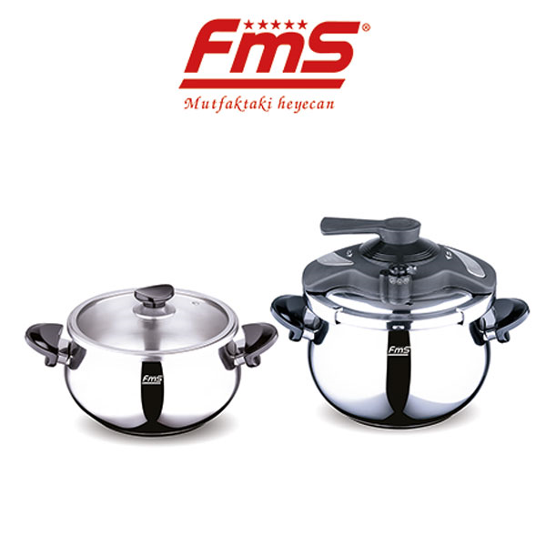 FMS Venüs İkili Güveç Düdüklü Tencere Seti 5-7 Lt Siyah