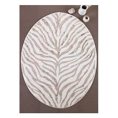 HIC&W Safari Oval Pamuk Viskon Banyo Paspası 90x120 Bej