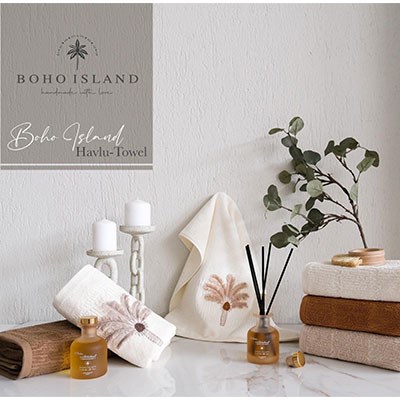 İyi Geceler İstanbul 2 Lİ Havlu 50*90 Kokulu Set Boho İsland Kiremit
