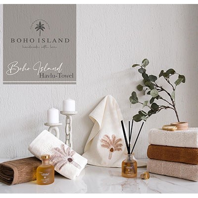 İyi Geceler İstanbul 2 Lİ Havlu 50*90 Kokulu Set Boho İsland Kahve