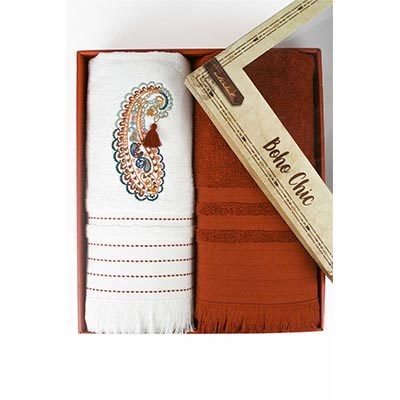 İYİ GECELER İSTANBUL 2'Lİ HAVLU SETİ BOHO CHİC COBALT TARÇIN