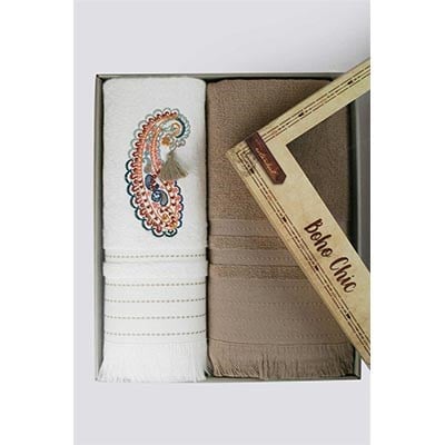 İYİ GECELER İSTANBUL 2'Lİ HAVLU SETİ BOHO CHİC CAPPİCİNO