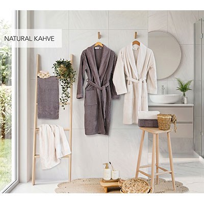 İyi Geceler İstanbul Aile Seti Soft Linen Natural Kahve