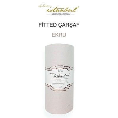 İyi Geceler İstanbul Çift Kişilik Fitted Çarşaf Ekru