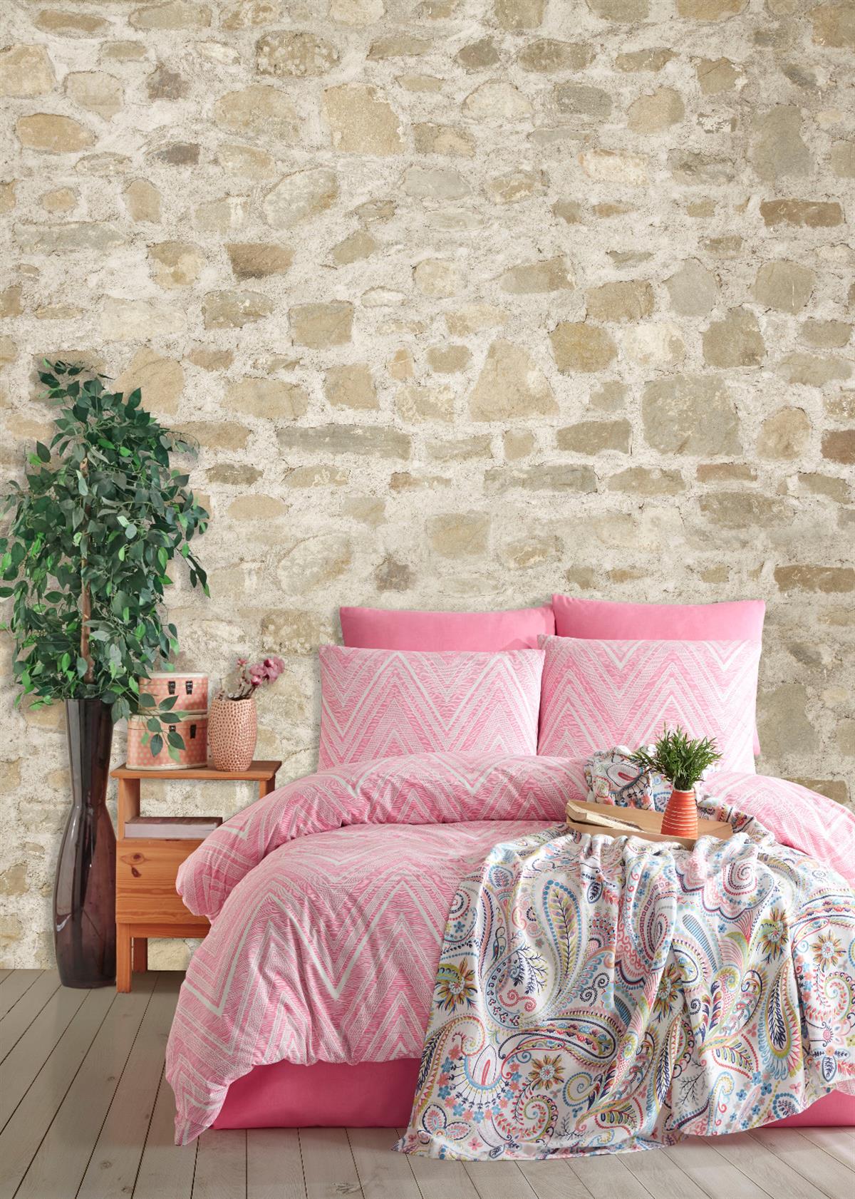 İyi Geceler İstanbul Çift Kişilik Nevresimli Pike Seti Elysee Pembe