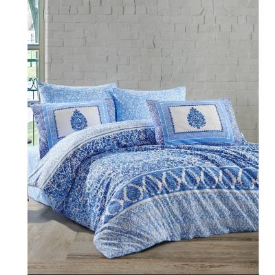 İYİ GECELER İSTANBUL ÇİFT KİŞİLİK NEVRESİM TAKIMI FUSİON RİMAL MAVİ