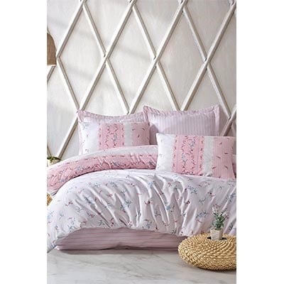 İYİ GECELER İSTANBUL ÇİFT KİŞİLİK NEVRESİM TAKIMI FUSİON CARYA PEMBE