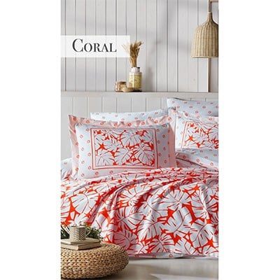 İyi Geceler İstanbul Çift Kişilik Pike Takımı Summer Time Coral