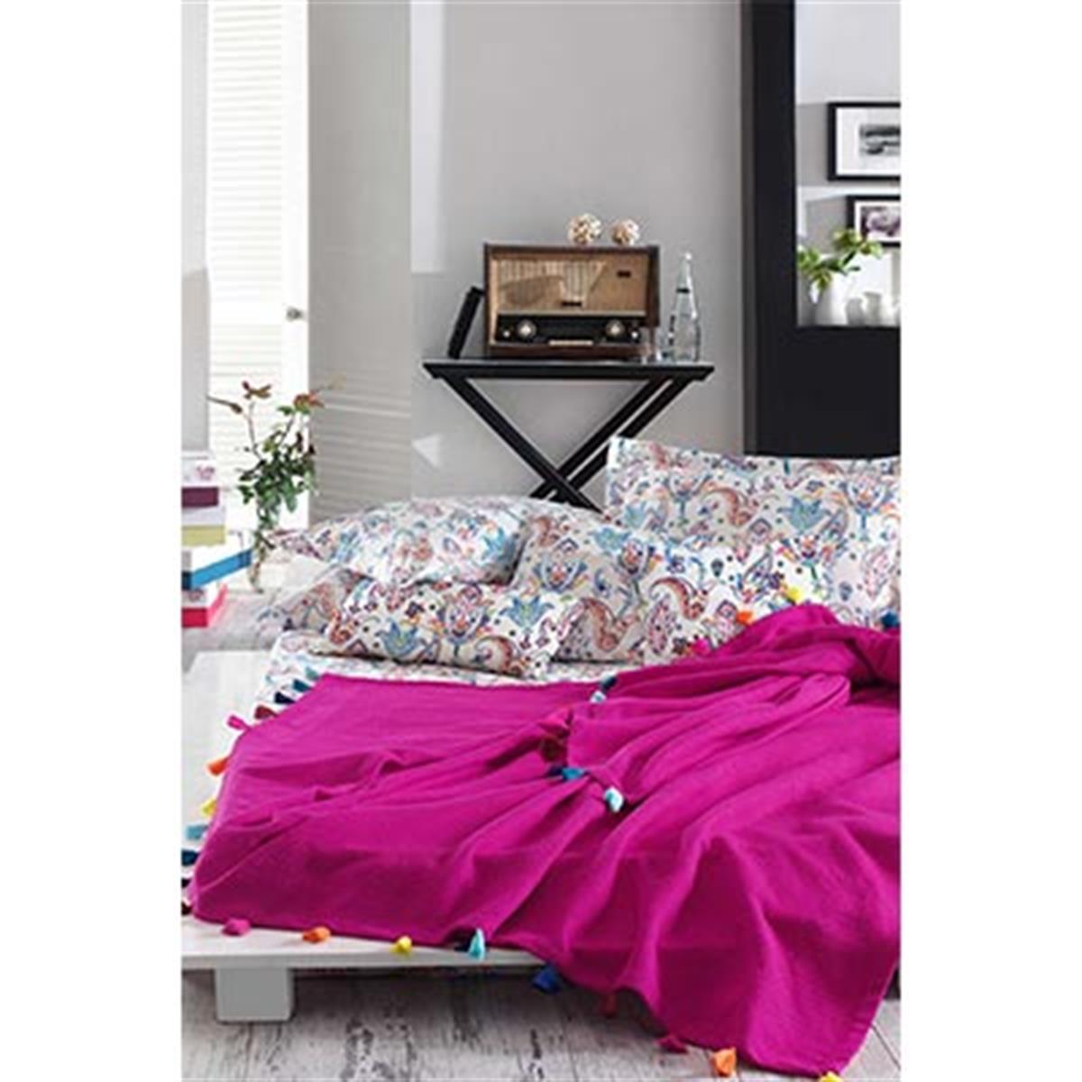 İyi Geceler İstanbul Çift Kişilik Pike Takımı  Style Up Fuşya