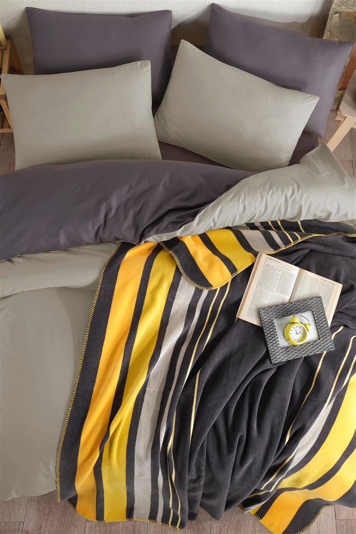 İyi Geceler İstanbul Exclusive Ranforce Tek Kişilik Nevresim Takımı İn Line Taş