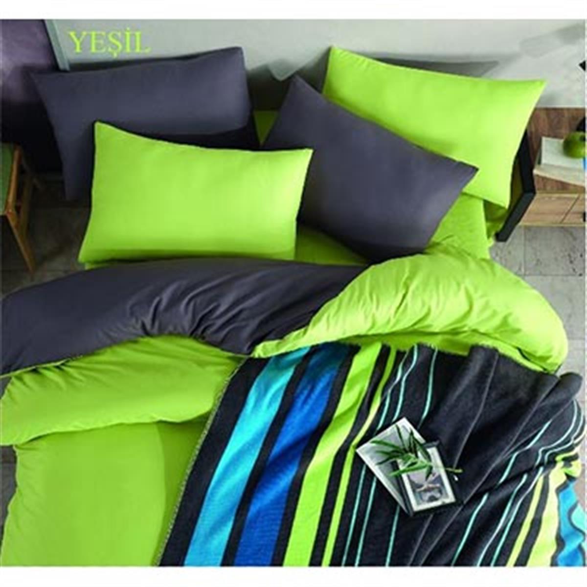 İyi Geceler İstanbul Exclusive Ranforce Çift Kişilik Nevresim Takımı İn Line Yeşil