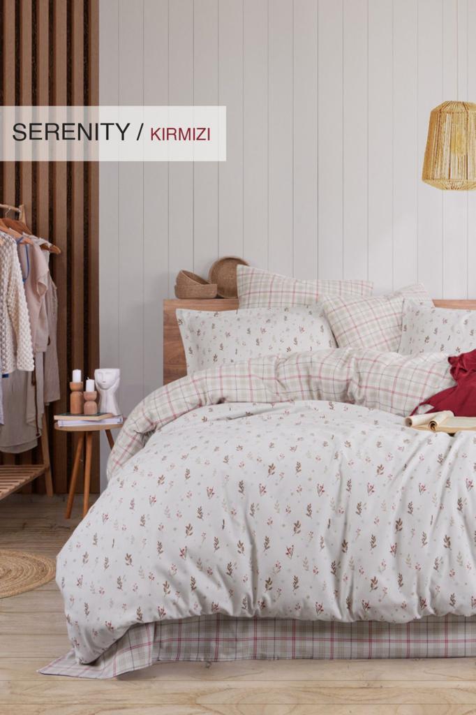 İyi Geceler İstanbul Flanel Tek Kişilik Nevresim Takımı Serenity Kırmızı