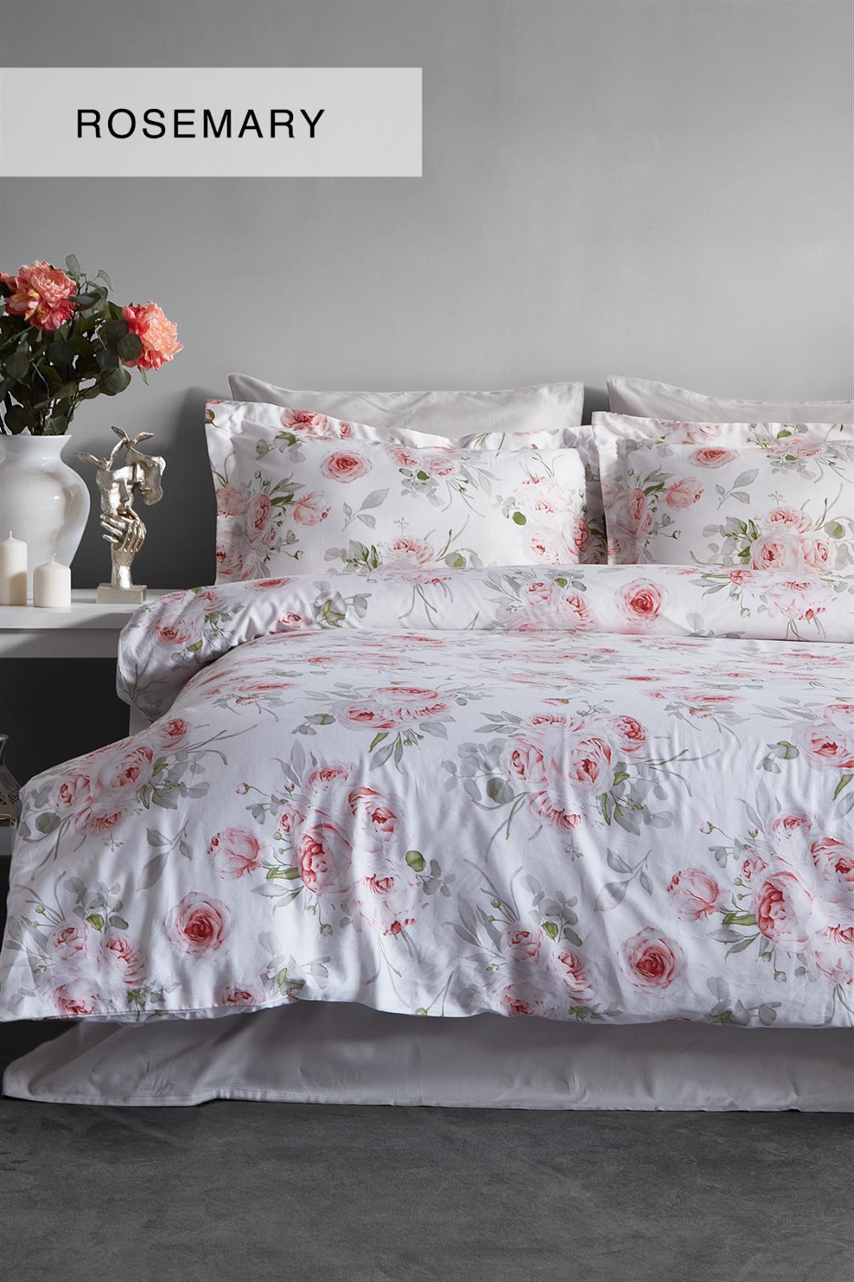 İyi Geceler İstanbul Pamuk Saten Çift Kişilik Nevresim Takımı Rosamary