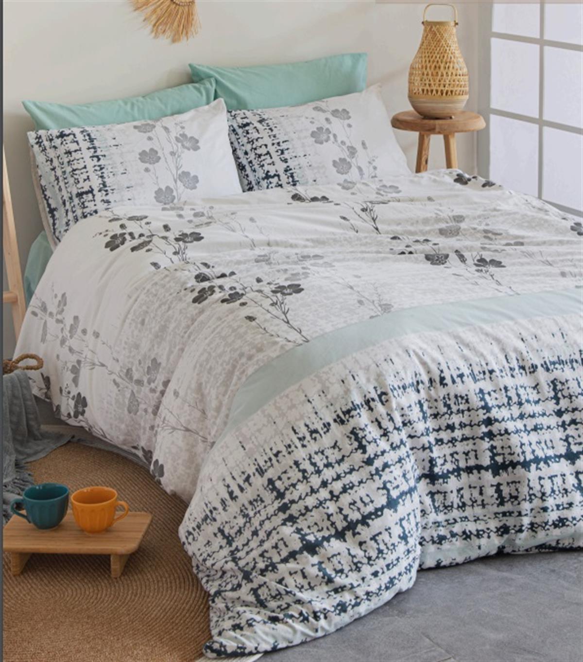 İyi Geceler İstanbul Percale Çift Kişilik Nevresim Takımı Alia Gri