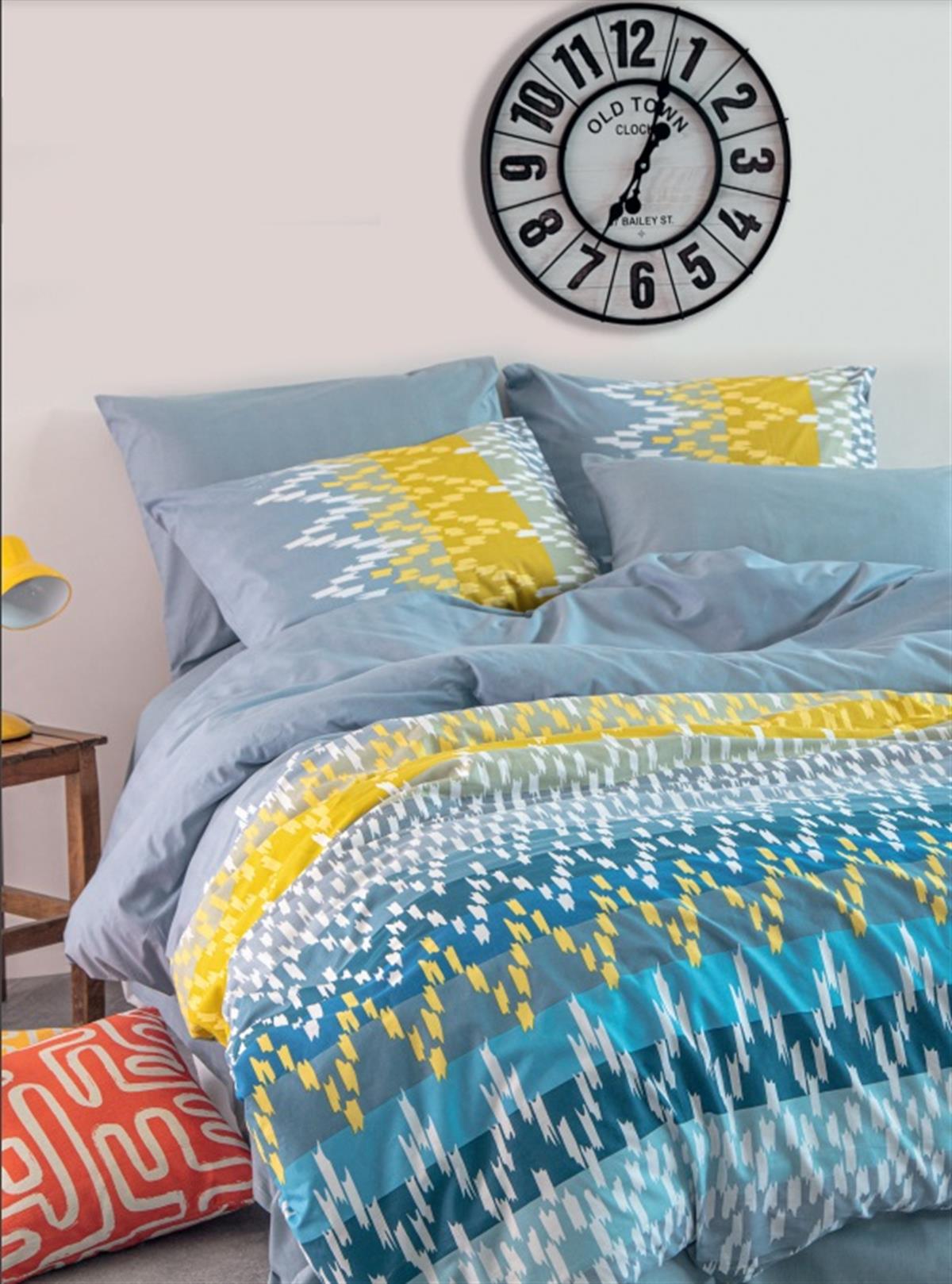 İyi Geceler İstanbul Percale Çift Kişilik Nevresim Takımı Lara Mavi