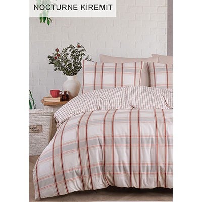 İyi Geceler İstanbul Percale Tek Kişilik Nevresim Takımı Nocturne Kiremit