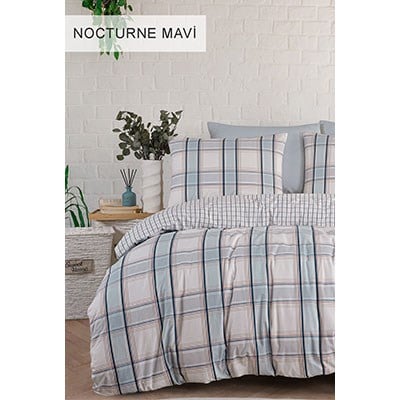 İyi Geceler İstanbul Percale Tek Kişilik Nevresim Takımı Nocturne Mavi