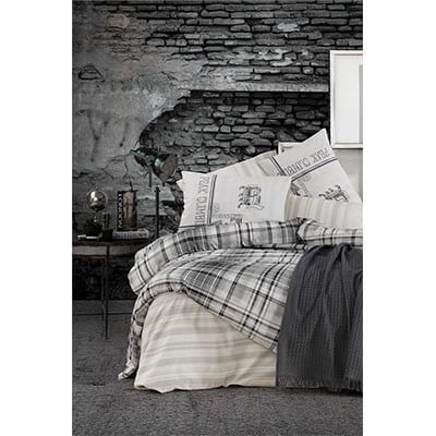 İyi Geceler İstanbul Ranforce Çift Kişilik Nevresim Takımı Northwest Füme