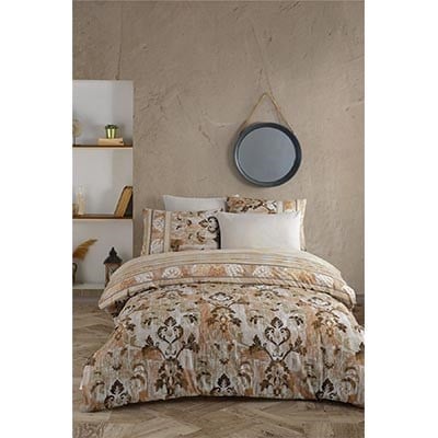 İyi Geceler İstanbul Ranforce Çift Kişilik Nevresim Takımı Branco Kahve