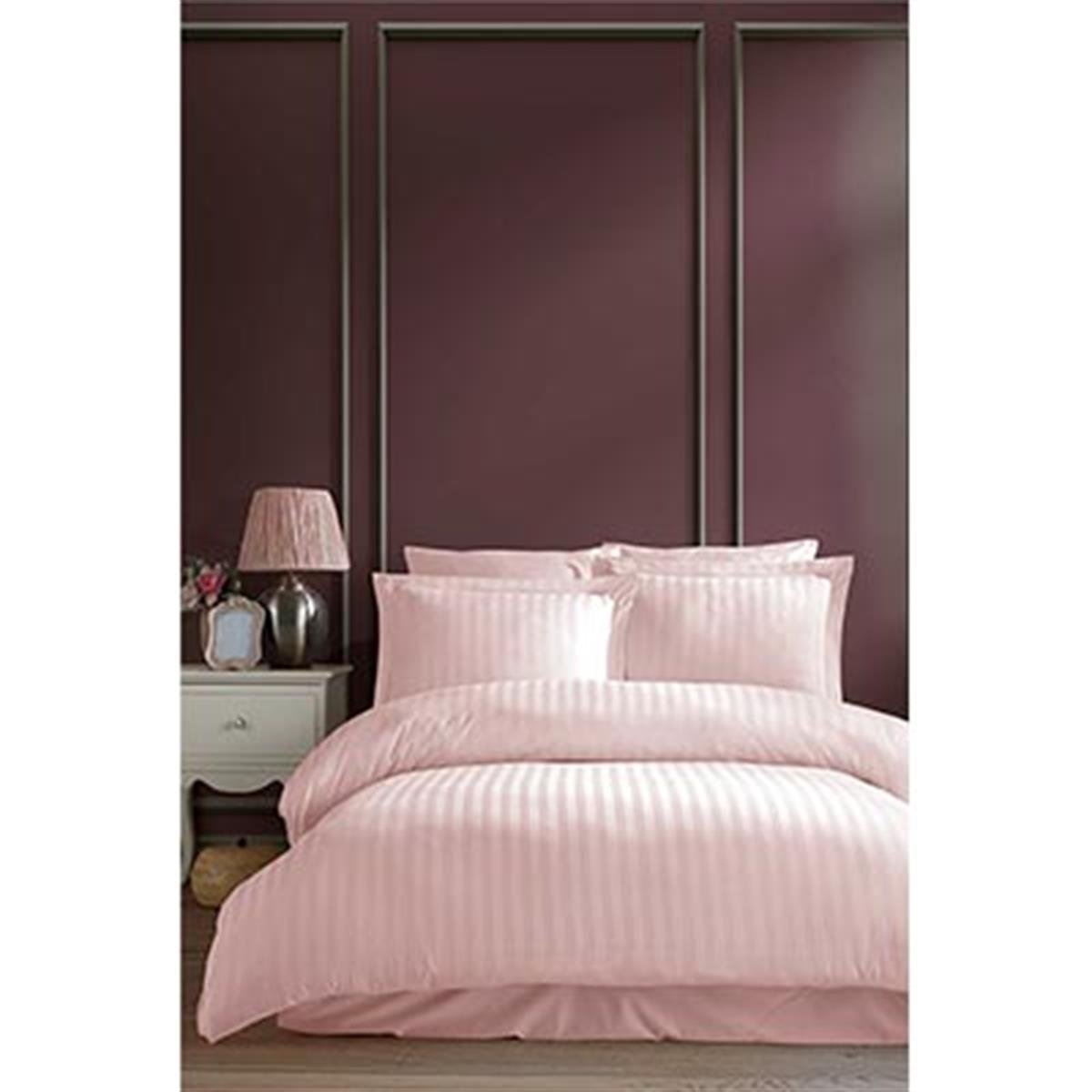 İYİ GECELER İSTANBUL SATEN NEVRESİM ÇİFT KİŞİLİK NERESİM TAKIMI STRİPE SOMON