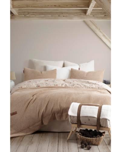 İyi Geceler İstanbul Sherwood Tek Kişilik Yatak Örtüsü Seti Sherwood Ekru