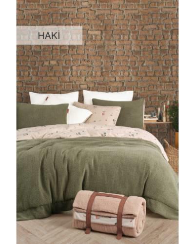 İyi Geceler İstanbul Sherwood Tek Kişilik Yatak Örtüsü Seti Sherwood Haki