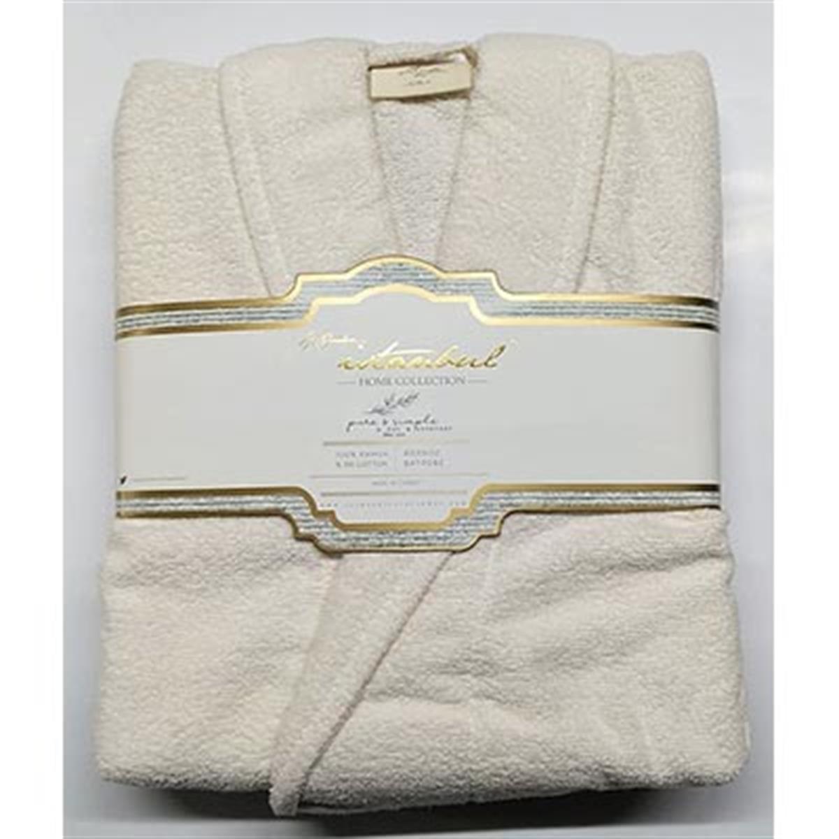 İYİ GECELER İSTANBUL TEK BORNOZ PURE SİMPLE KREM S-M