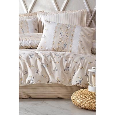 İYİ GECELER İSTANBUL TEK KİŞİLİK NEVRESİMRESİM TAKIMI FUSİON CARYA BEJ