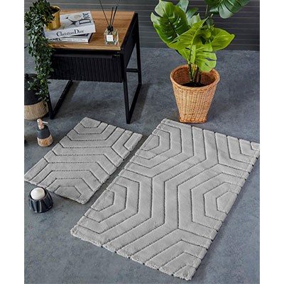 İyi Geceler İstanbul Tek Paspas 80*150 Plaid Açık Gri