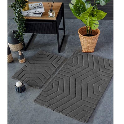 İyi Geceler İstanbul Tek Paspas 80*150 Plaid Koyu Gri