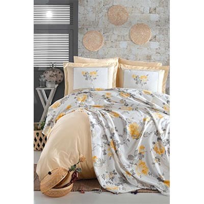 İyi Geceler İstanbulJardin Çift Kişilik Oda Kokulu Pike Takımı Sarı