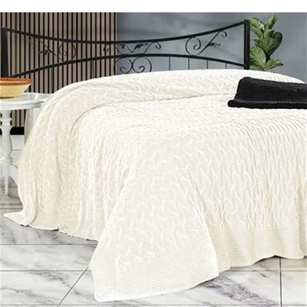 Nazik Home Çift Kişilik Battaniye Emma Koyu Krem