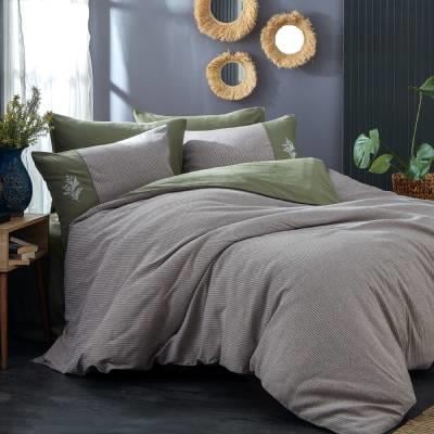Nazik Home Pamuk Saten Çift Kişilik Nevresim Takımı Loris Yeşil