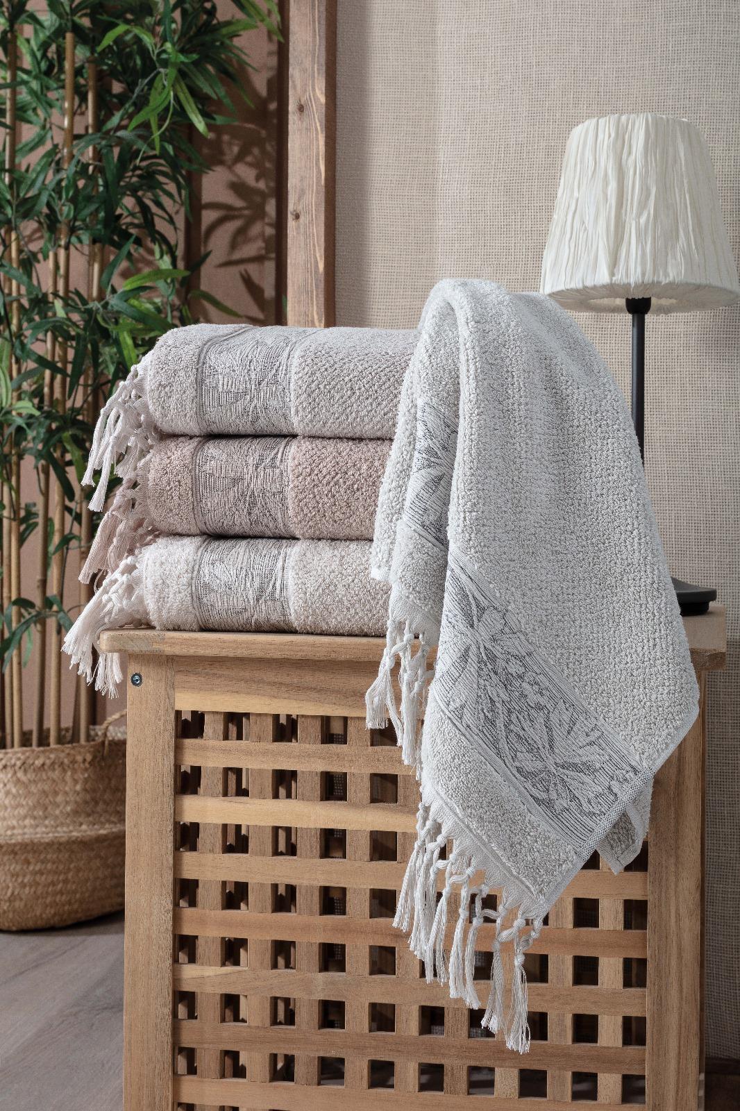 Pupilla 4'Lü Jakarlı Bukle Orkide Havlu Takımı 50x90