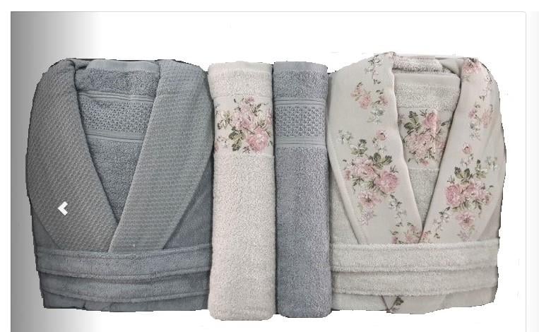 Pupilla 6 Parça Aile Bornoz Seti Bambu Siena Açık Yeşil-Mavi